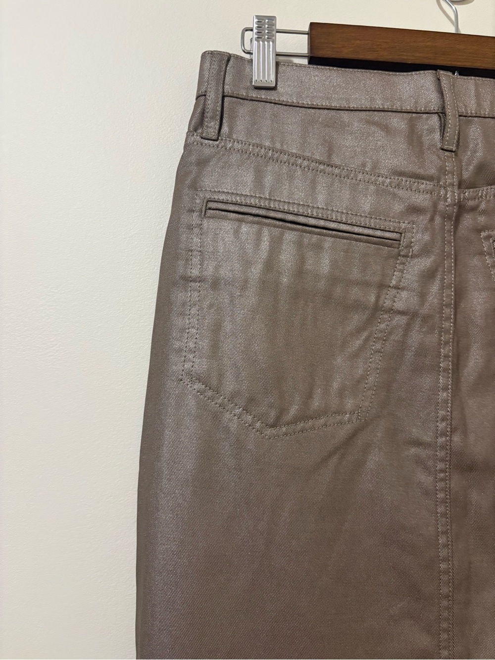 Banana Republic Maxi skirt Metallic Denim Oyster pearl color Size 6 - Picture 10 of 13